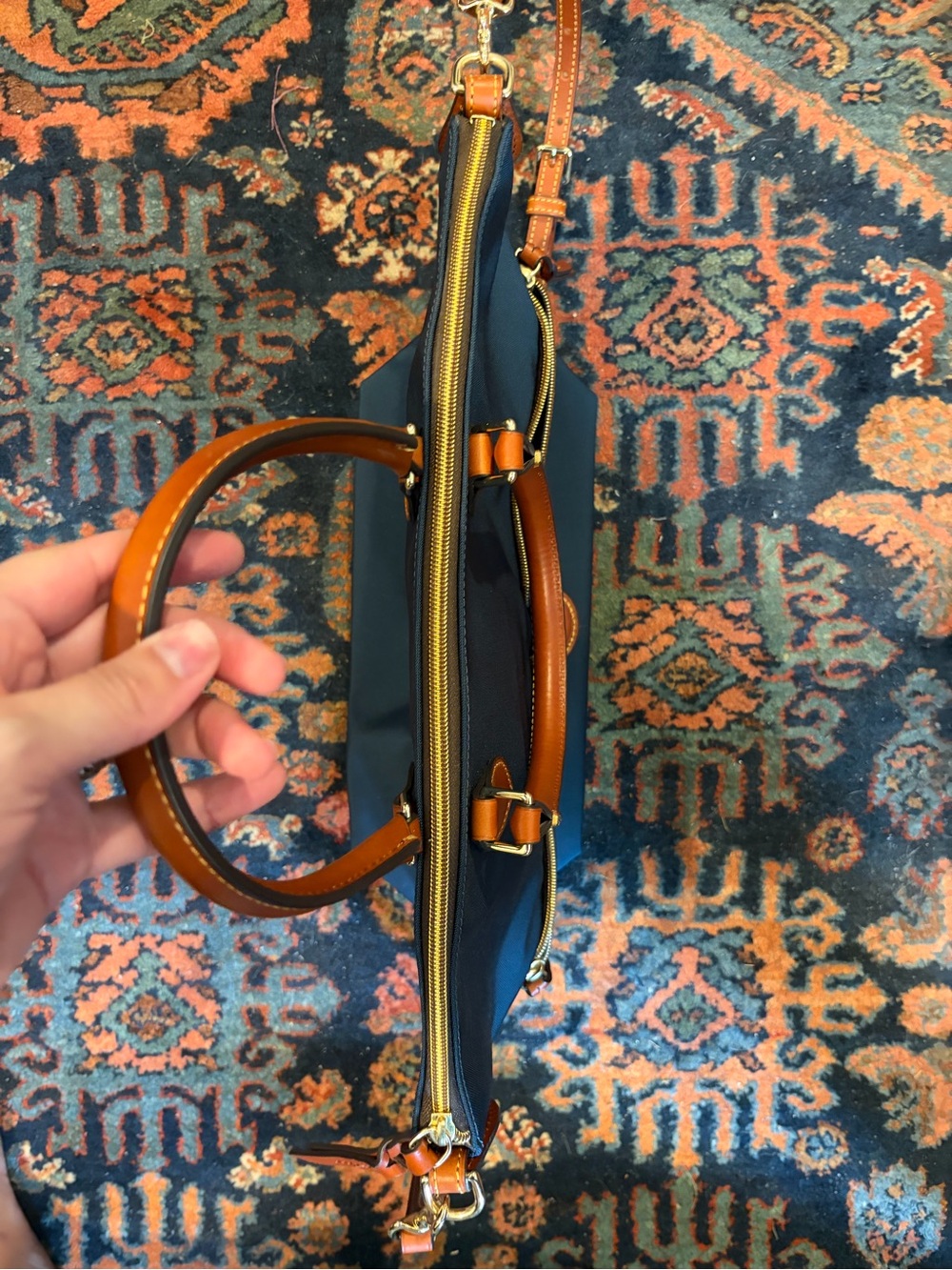Dooney & Bourke Navy Nylon Satchel - Picture 5 of 8